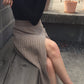VERILADY | 開衩羅紋針織半身裙