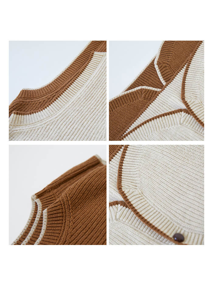 VERILADY | Vest đan kết hợp màu sắc cổ điển