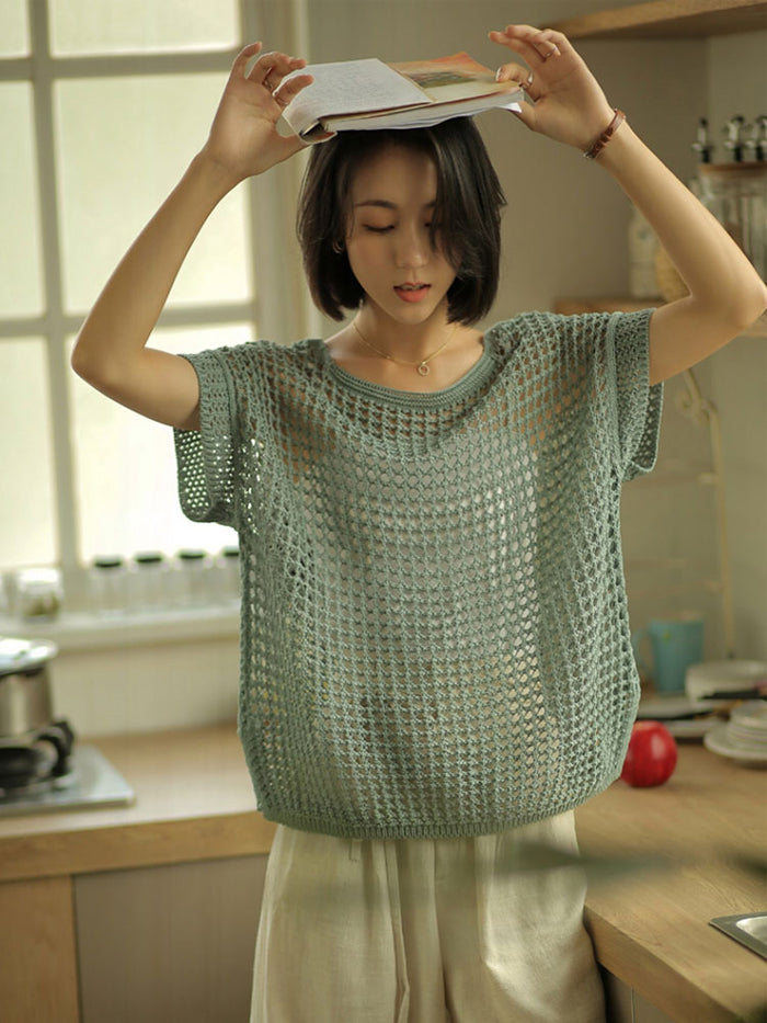 XÁC MINH | Openwork Knit Top với Loose Cami