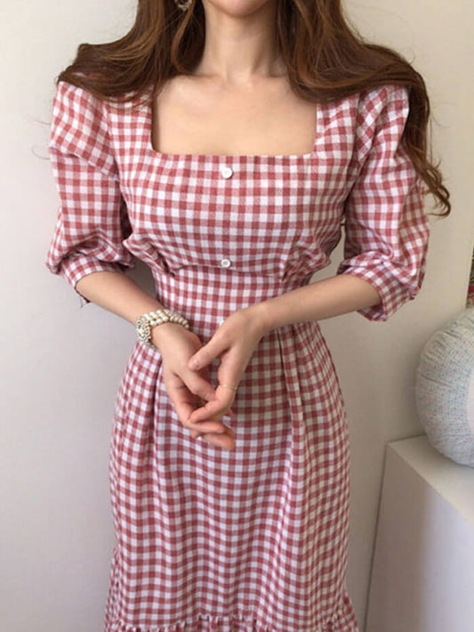 VERILADY | 韓版格子連衣裙