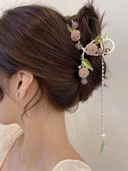 薔薇ヘアクリップ 大made in France 467【大人気】薔薇ヘアクリップ 6個セットの通販 by ぜんya