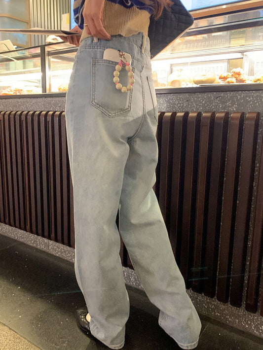VERILADY | 高腰直筒牛仔褲