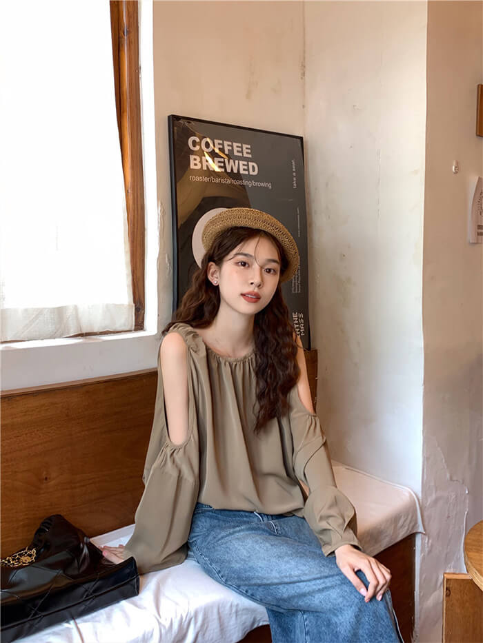 VERILADY | 韓國休閒露肩襯衫