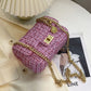 VERILADY | Túi đeo vai bằng vải Tweed màu hồng