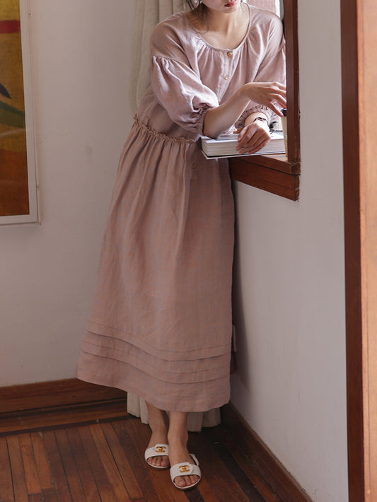 VERILADY | 法式燈籠袖短袖蓬鬆連衣裙